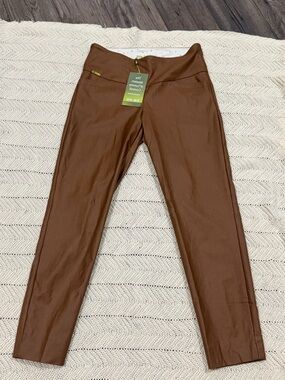 NWT SWING Control Camel Textured Waxed Millennium Ankle Pants Size 6